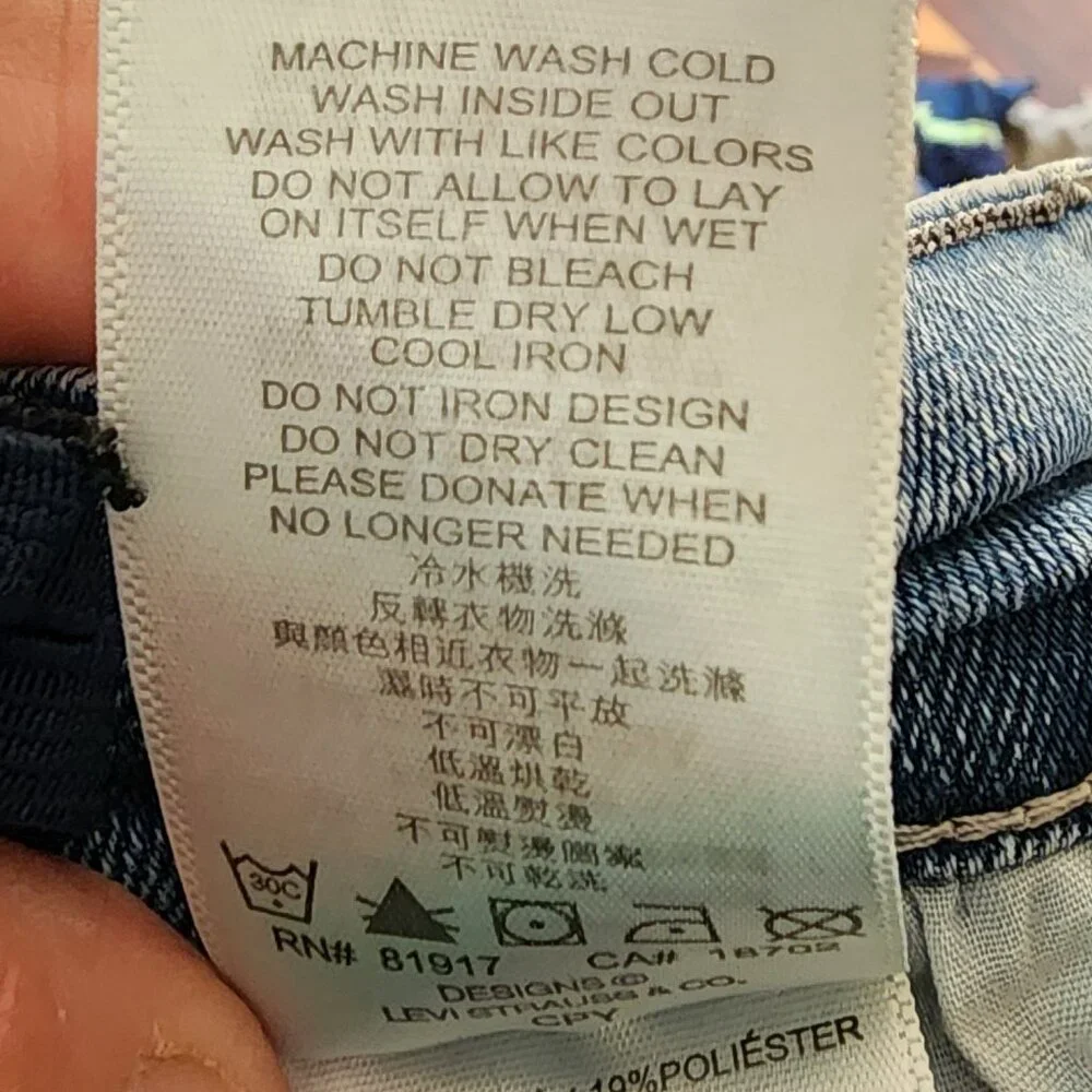 Levi's Boys Light Wash 514 Straight Jeans Size 12 Regular